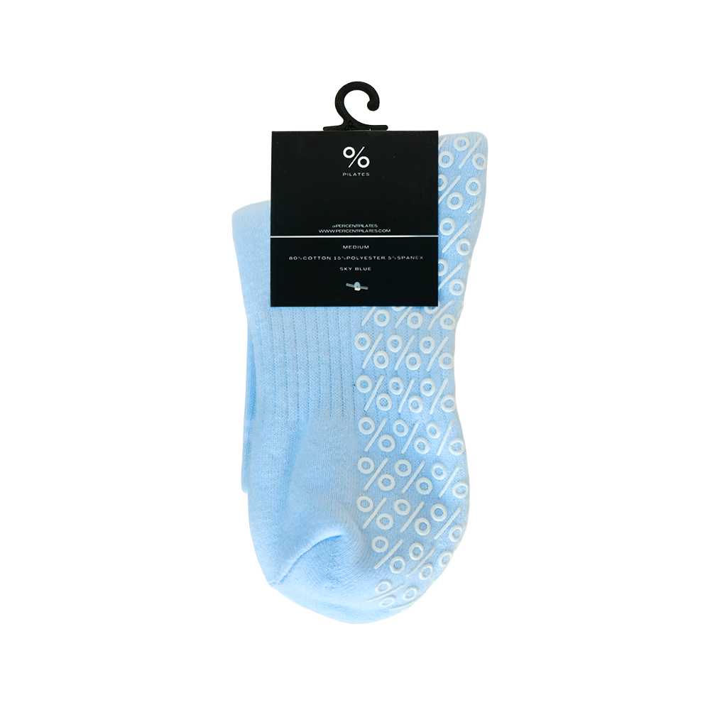 Percent Pilates Socks - Sky Blue