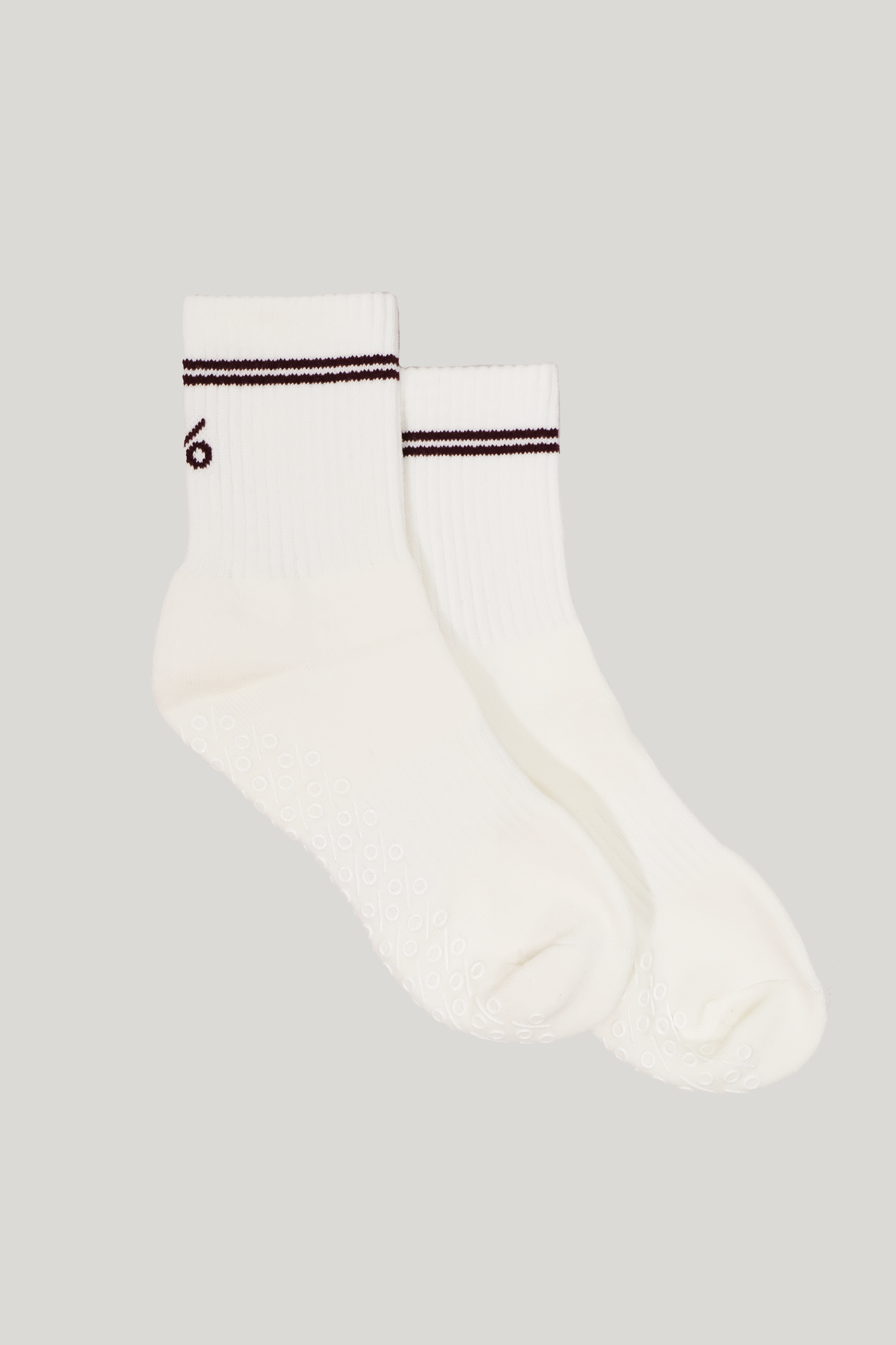 Percent Pilates Socks - Cream and Cappucino