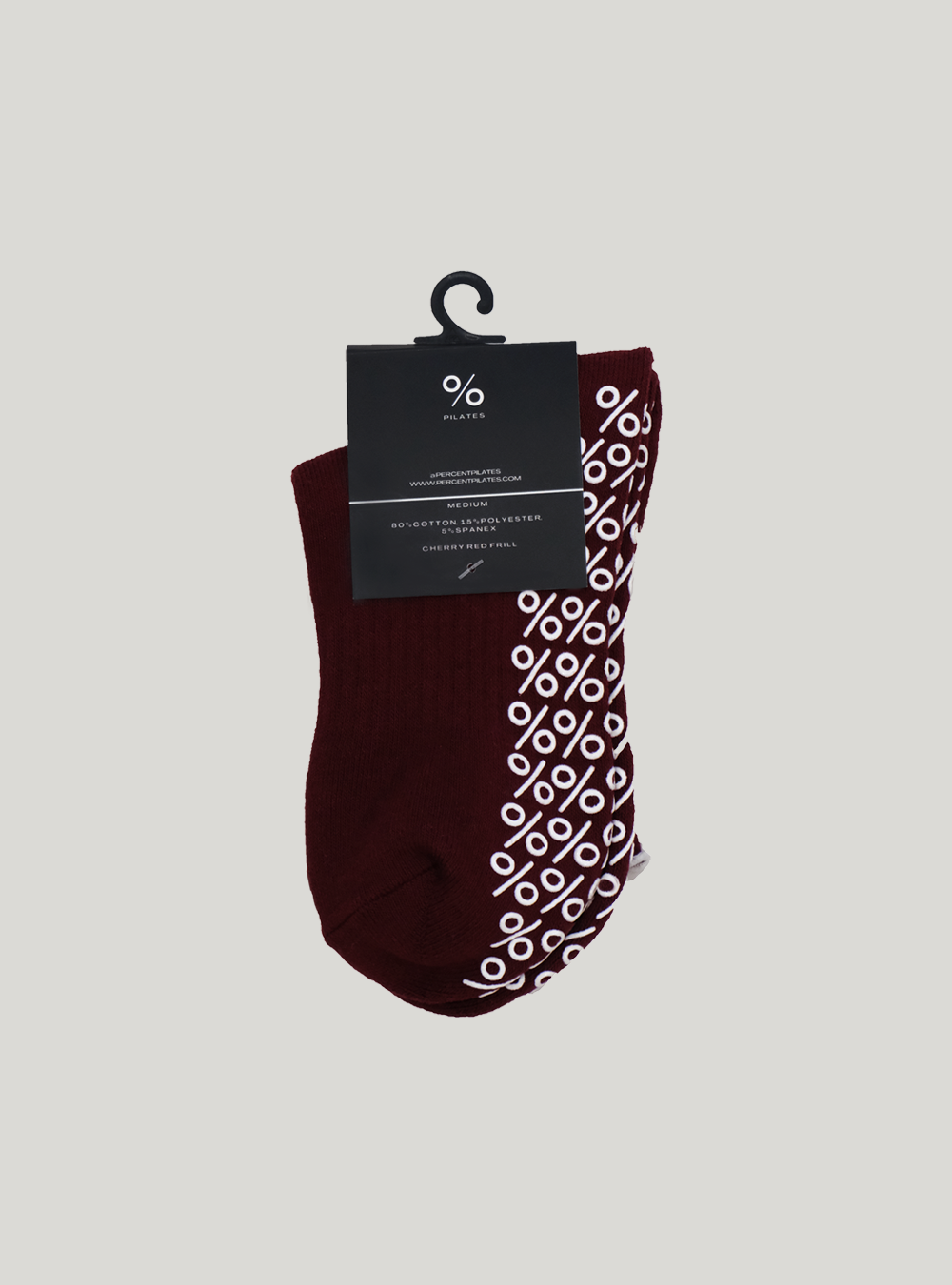 Frill Top Pilates Grip Socks - Dark Red Burgundy