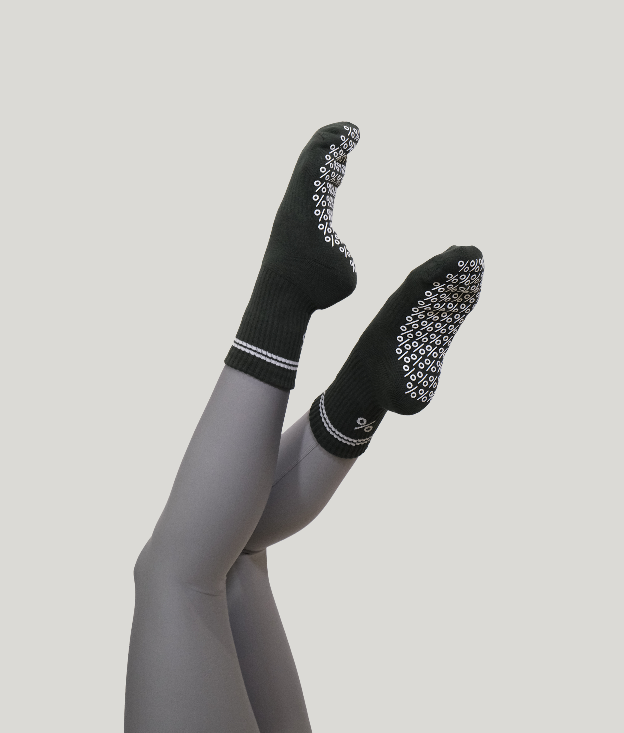Percent Pilates Socks - Forest Green