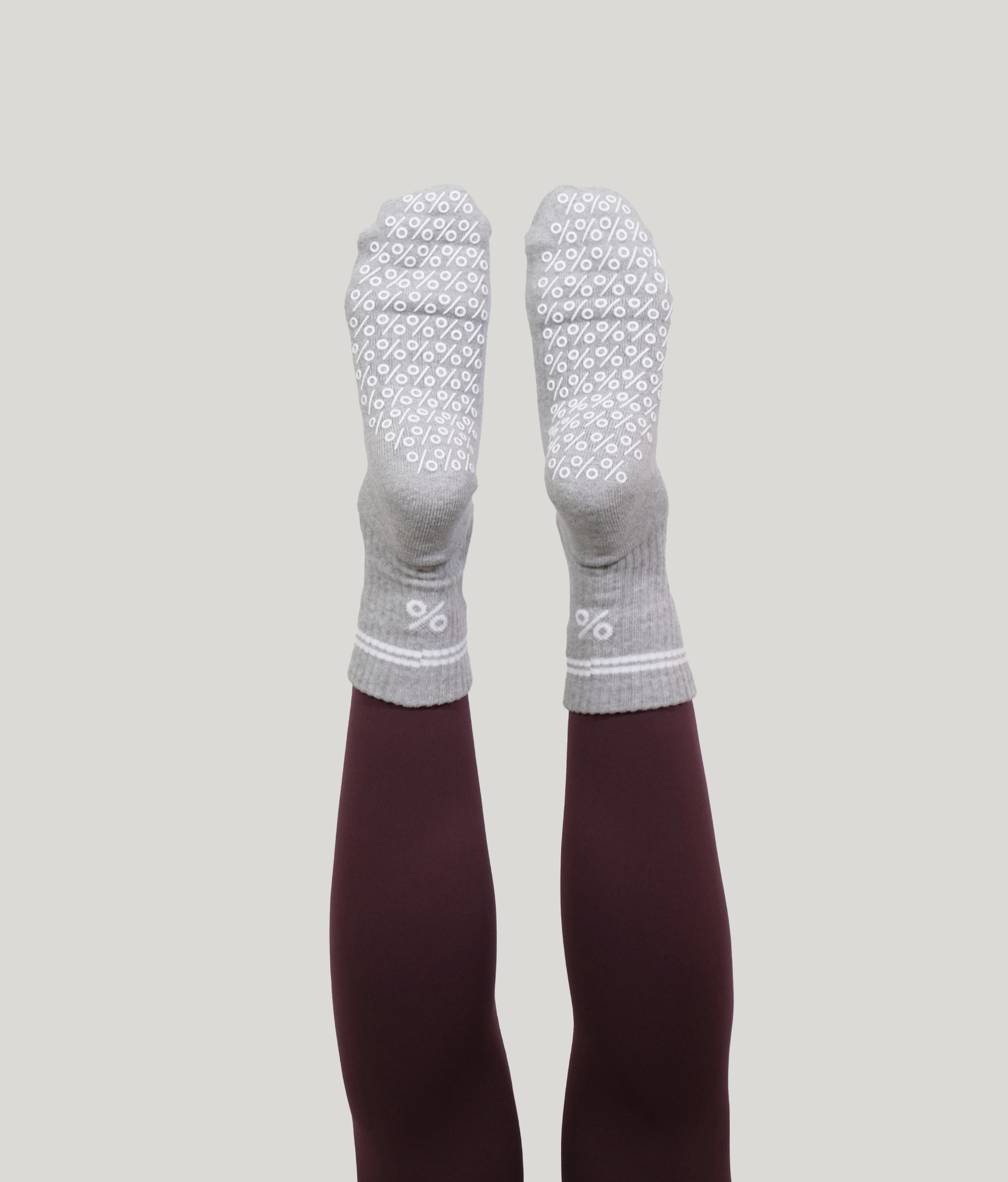 Percent Pilates Socks - Light Grey Marl