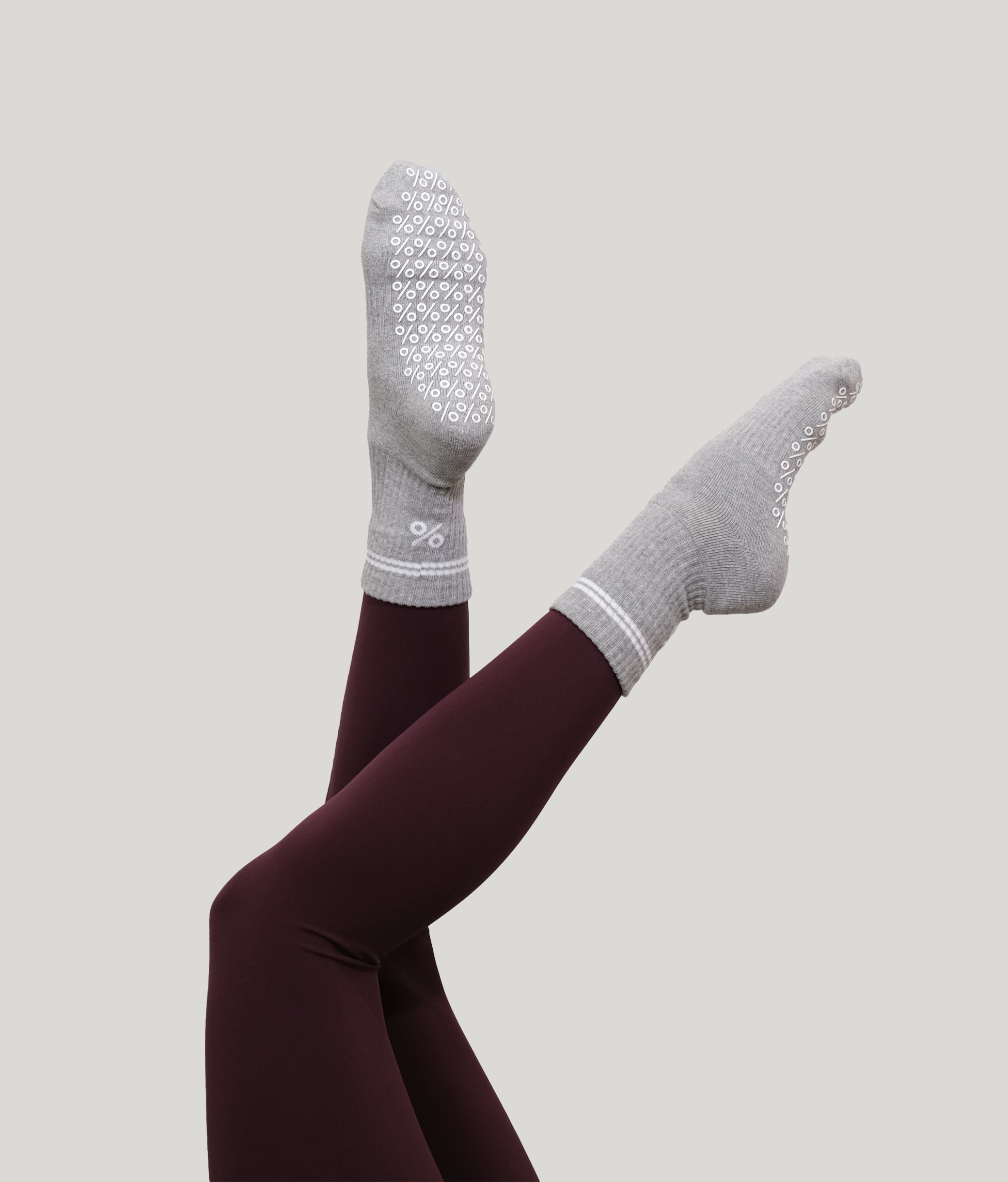 Percent Pilates Socks - Light Grey Marl