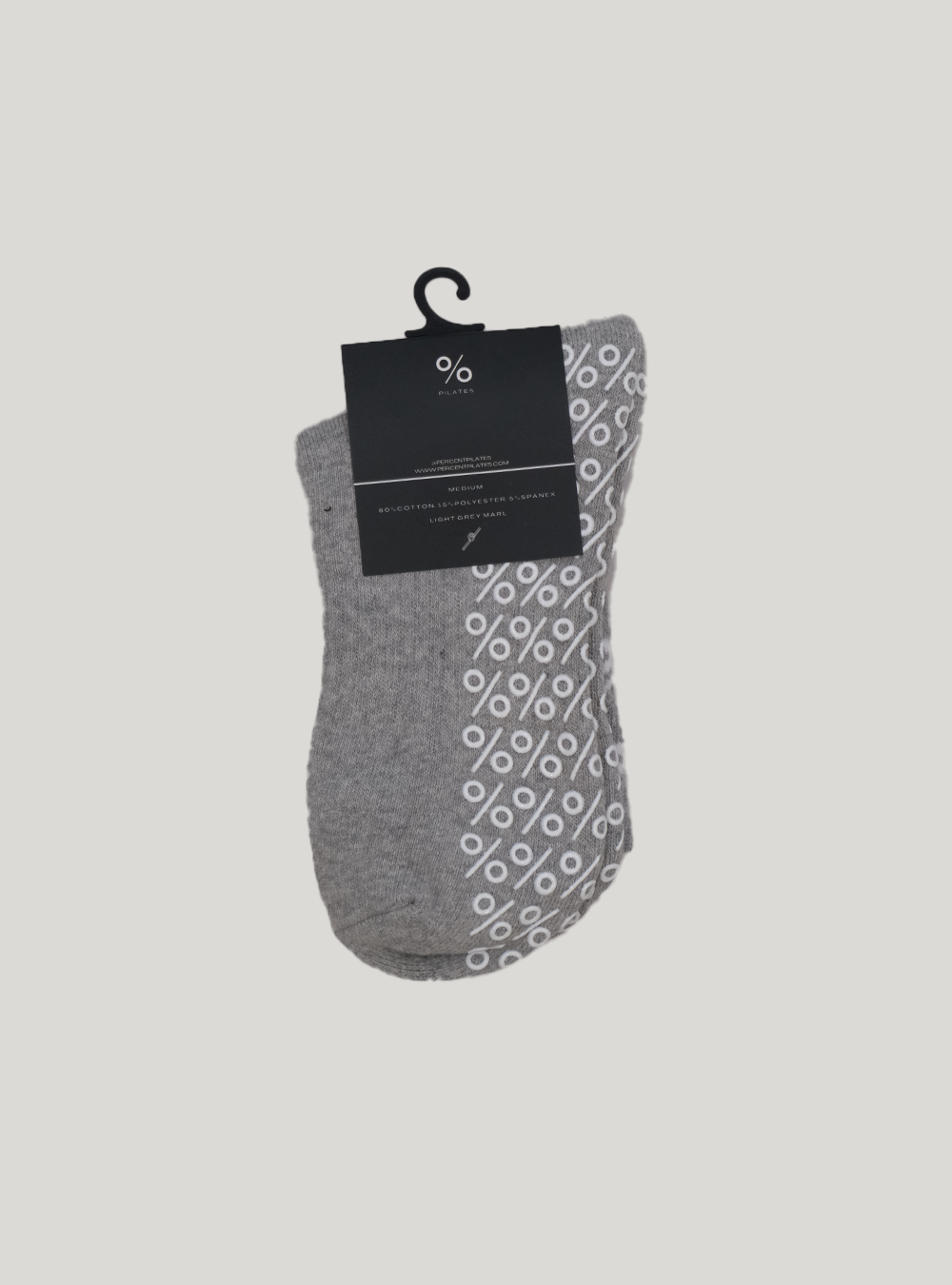 Percent Pilates Socks - Light Grey Marl
