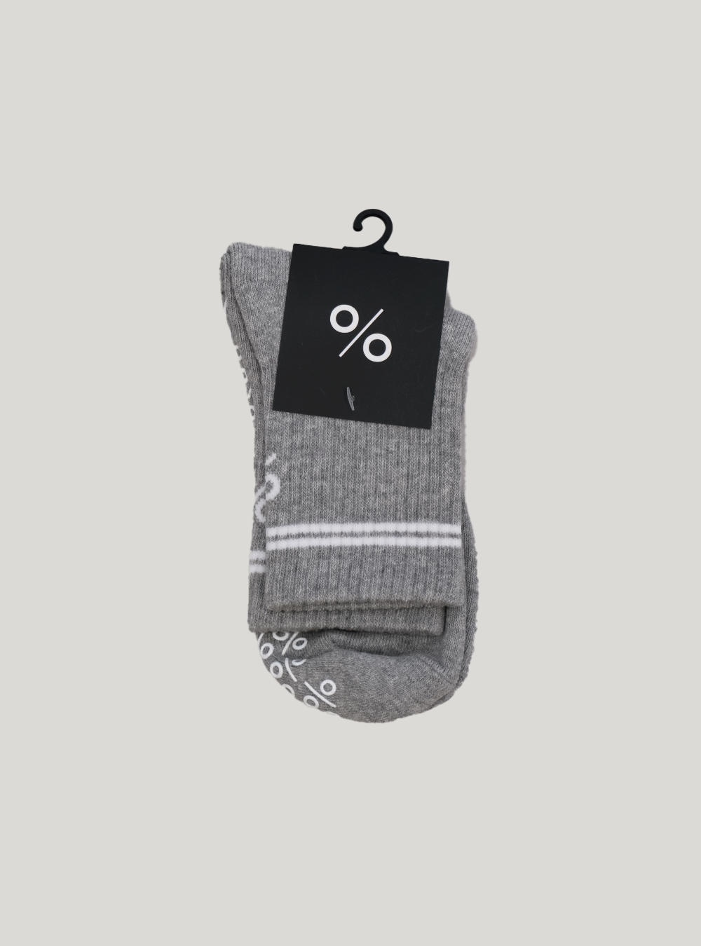 Percent Pilates Socks - Light Grey Marl