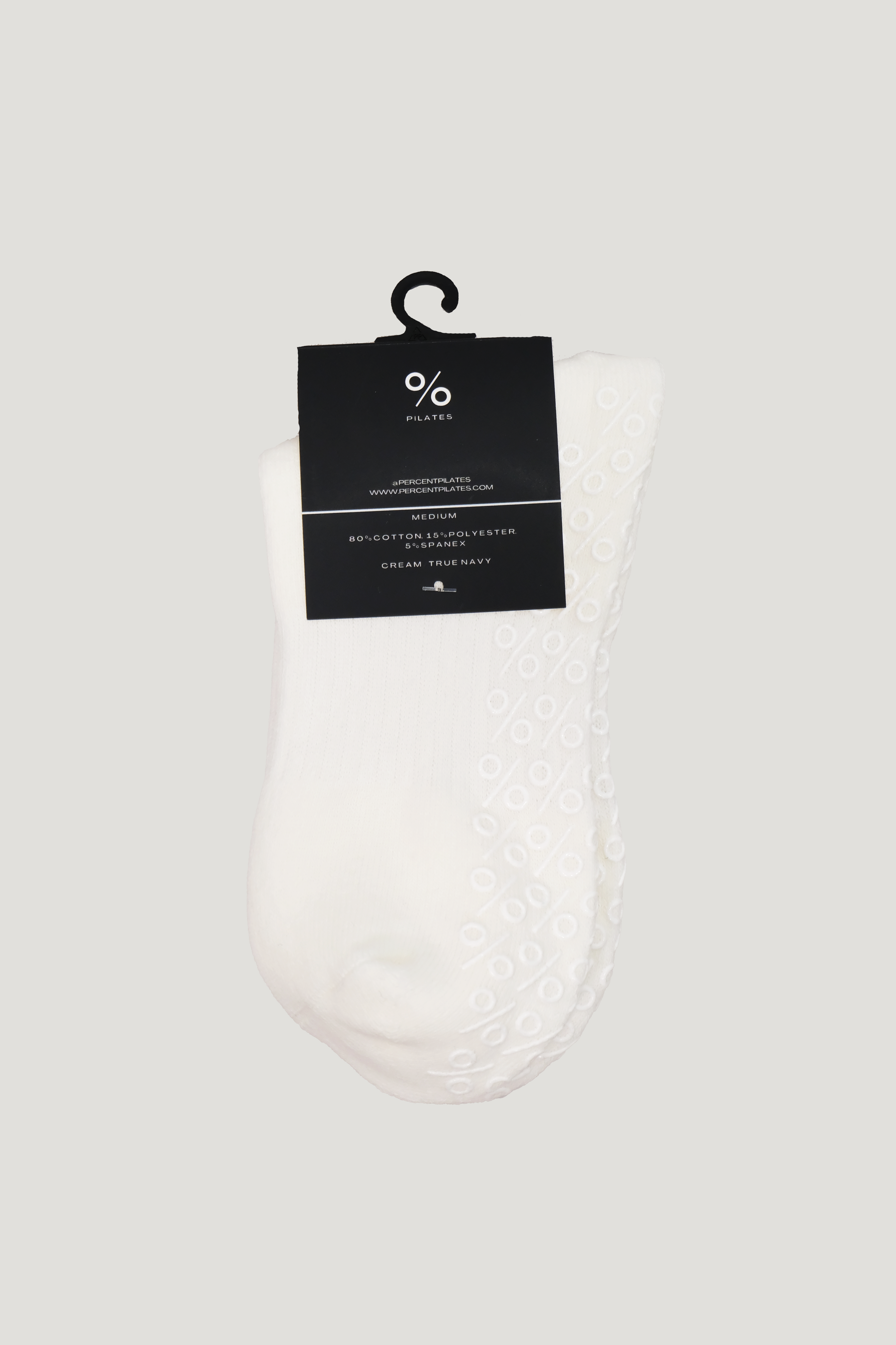 Percent Pilates Socks - Cream and Navy