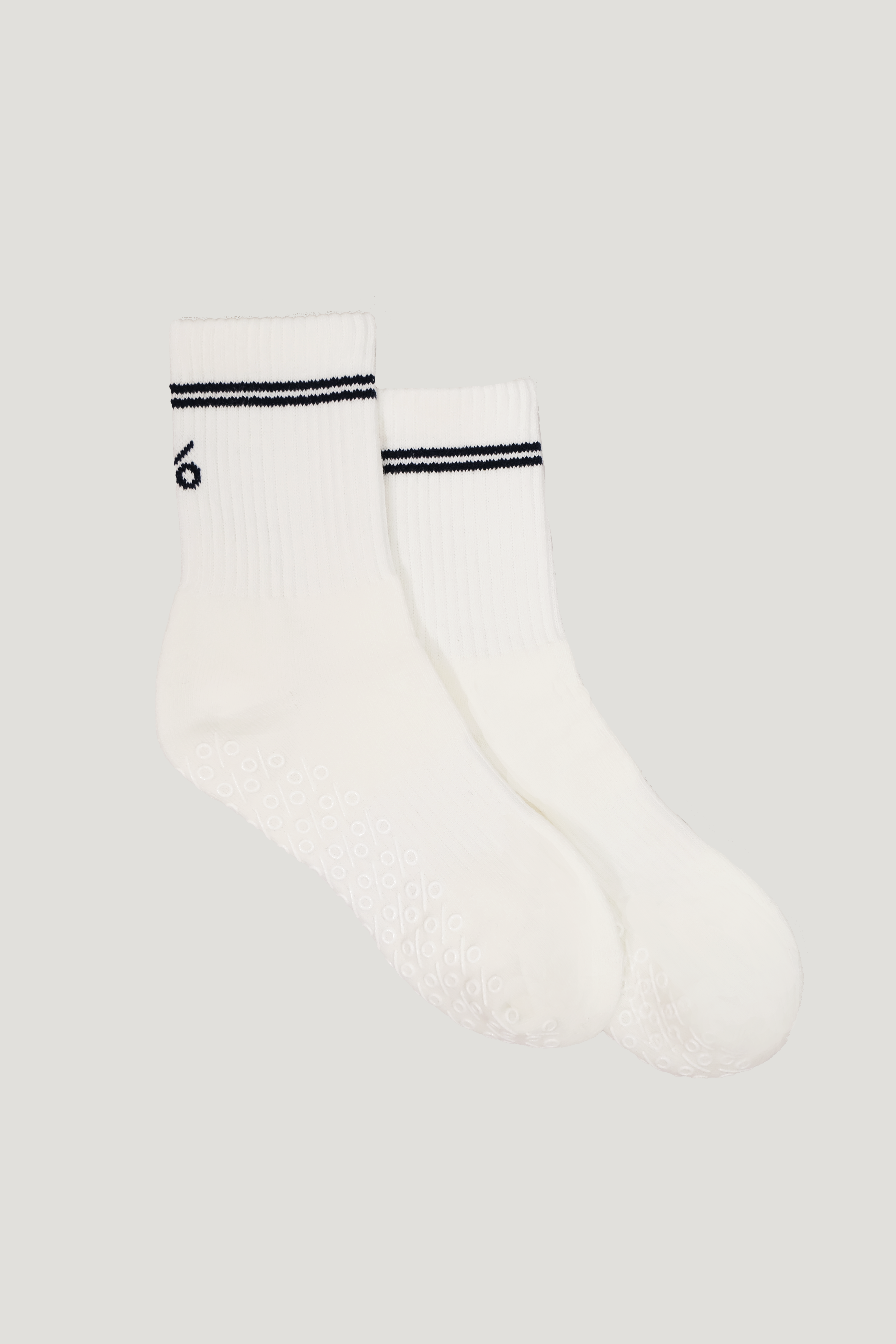 Percent Pilates Socks - Cream and Navy