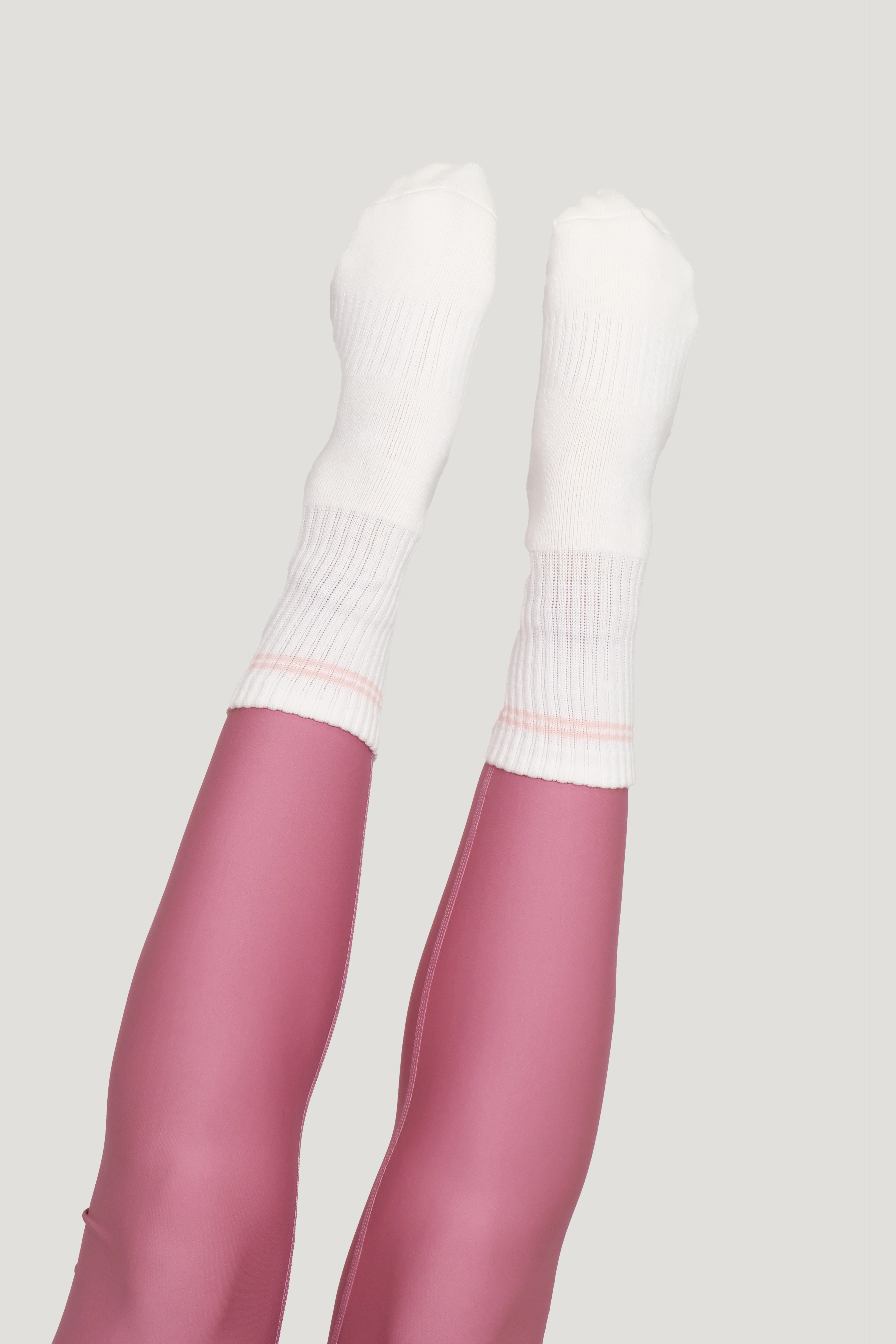 Percent Pilates Socks - Cream and Pink