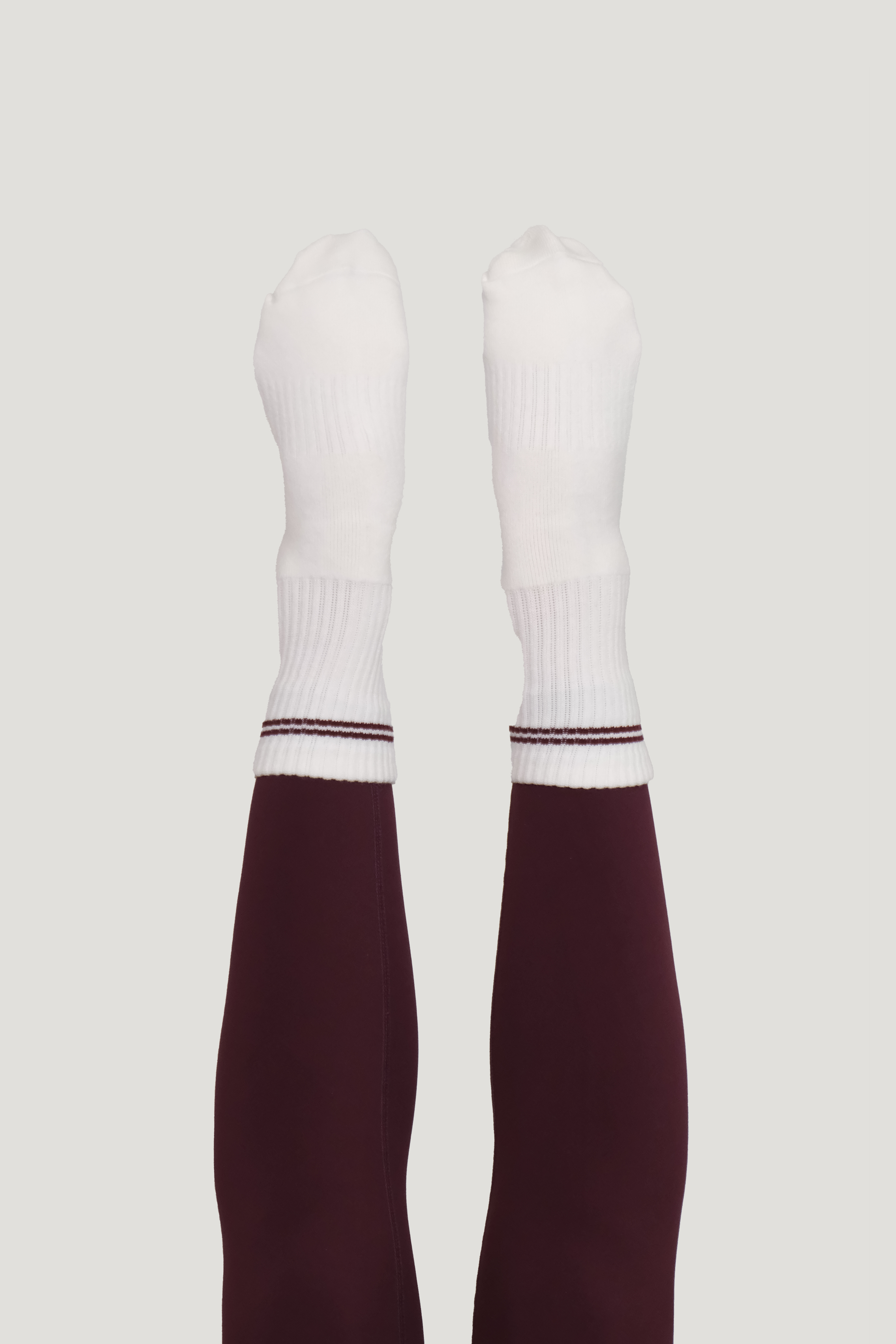 Percent Pilates Socks - Cream and Cherry Red