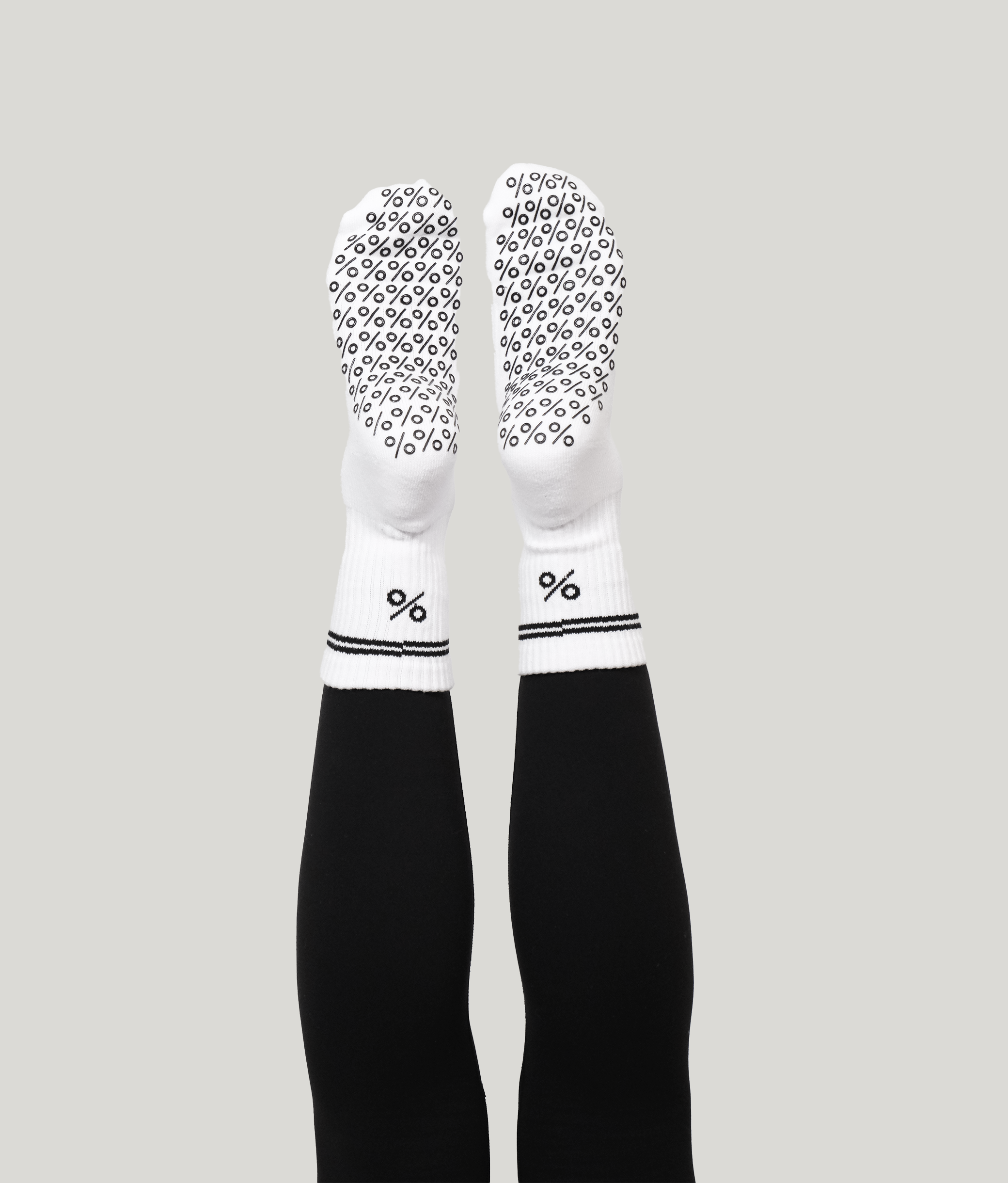 Percent Pilates Socks - Bright White