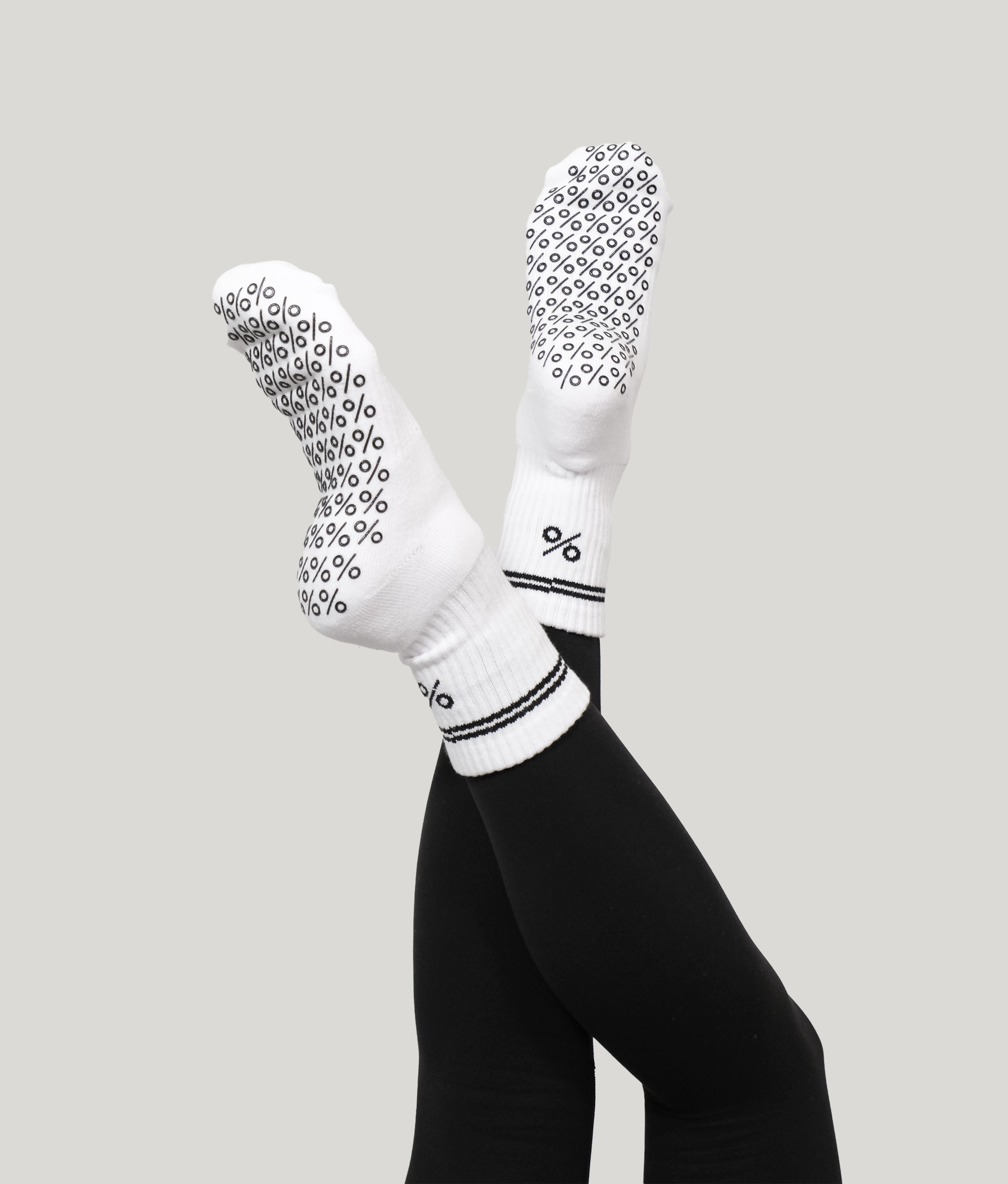Percent Pilates Socks - Bright White