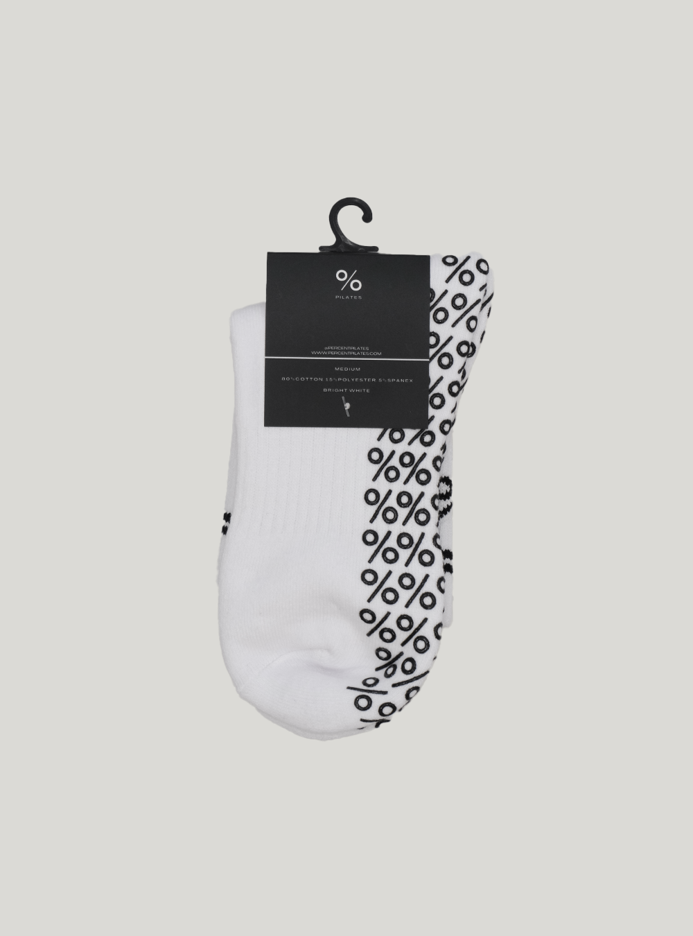 Percent Pilates Socks - Bright White