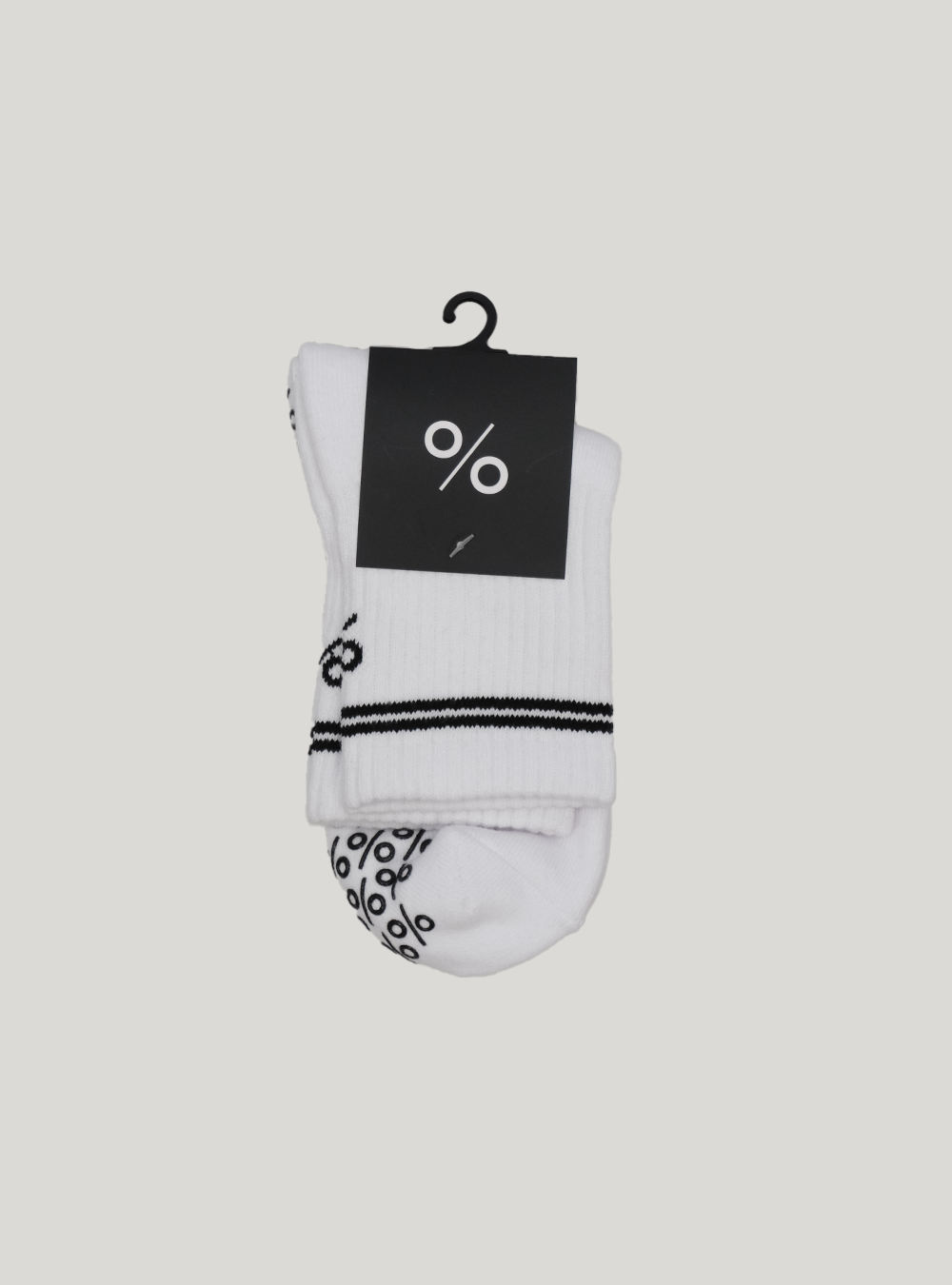 Percent Pilates Socks - Bright White